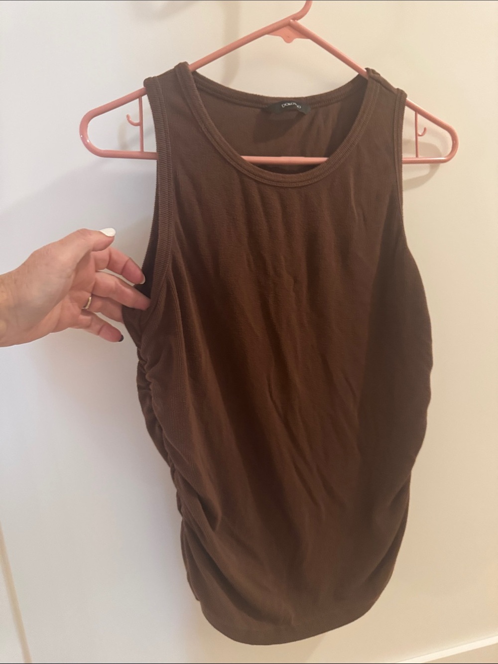 Sleeveless Brown ruched Tank Top - Women